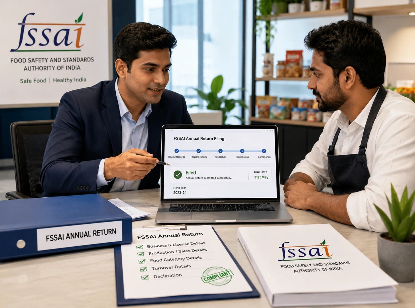 FSSAI annual return filing (Form D1) service with ComplyLocal